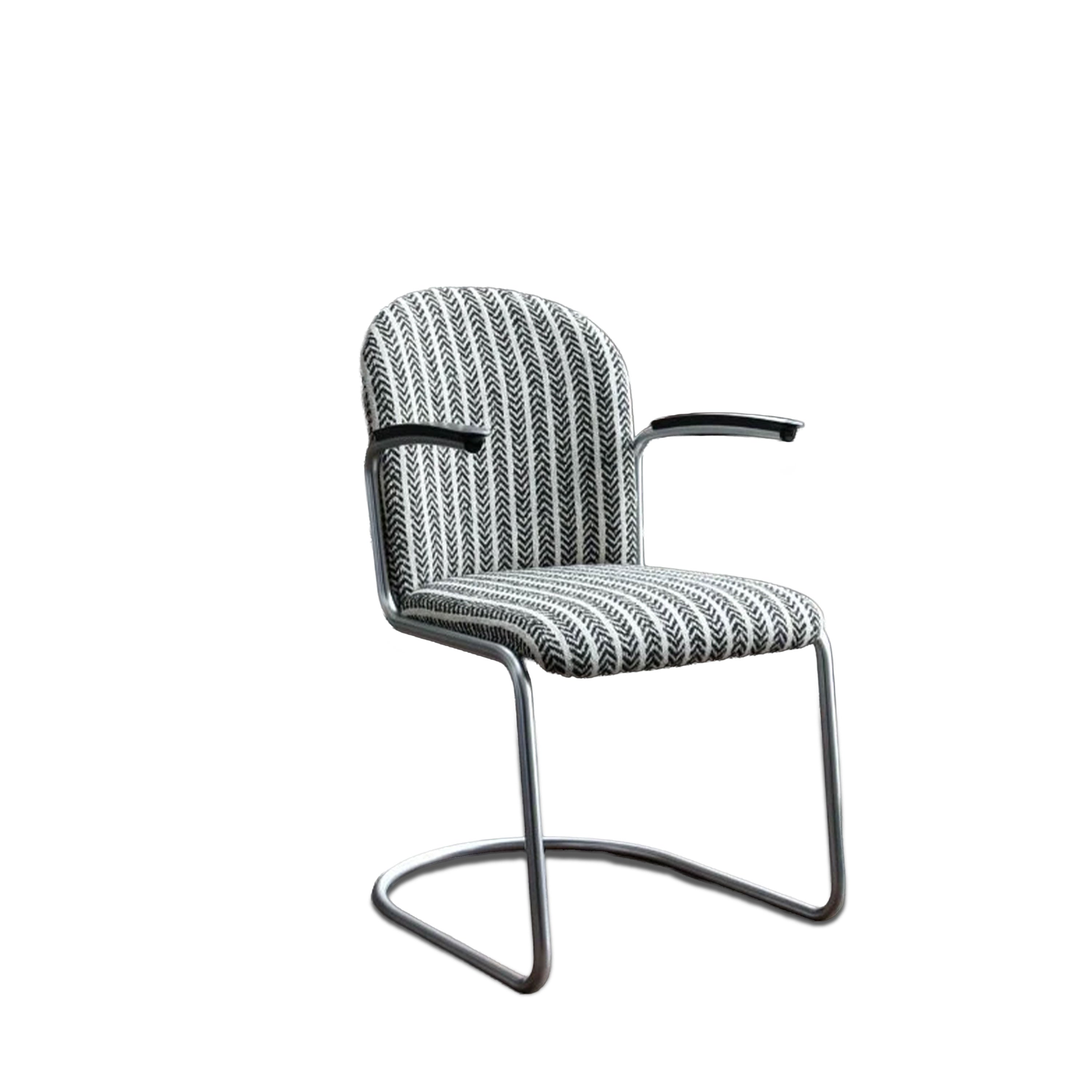 Gispen 413 stoel, refurbished design klassieker, opnieuw gestoffeerd met Aldeco bekleding